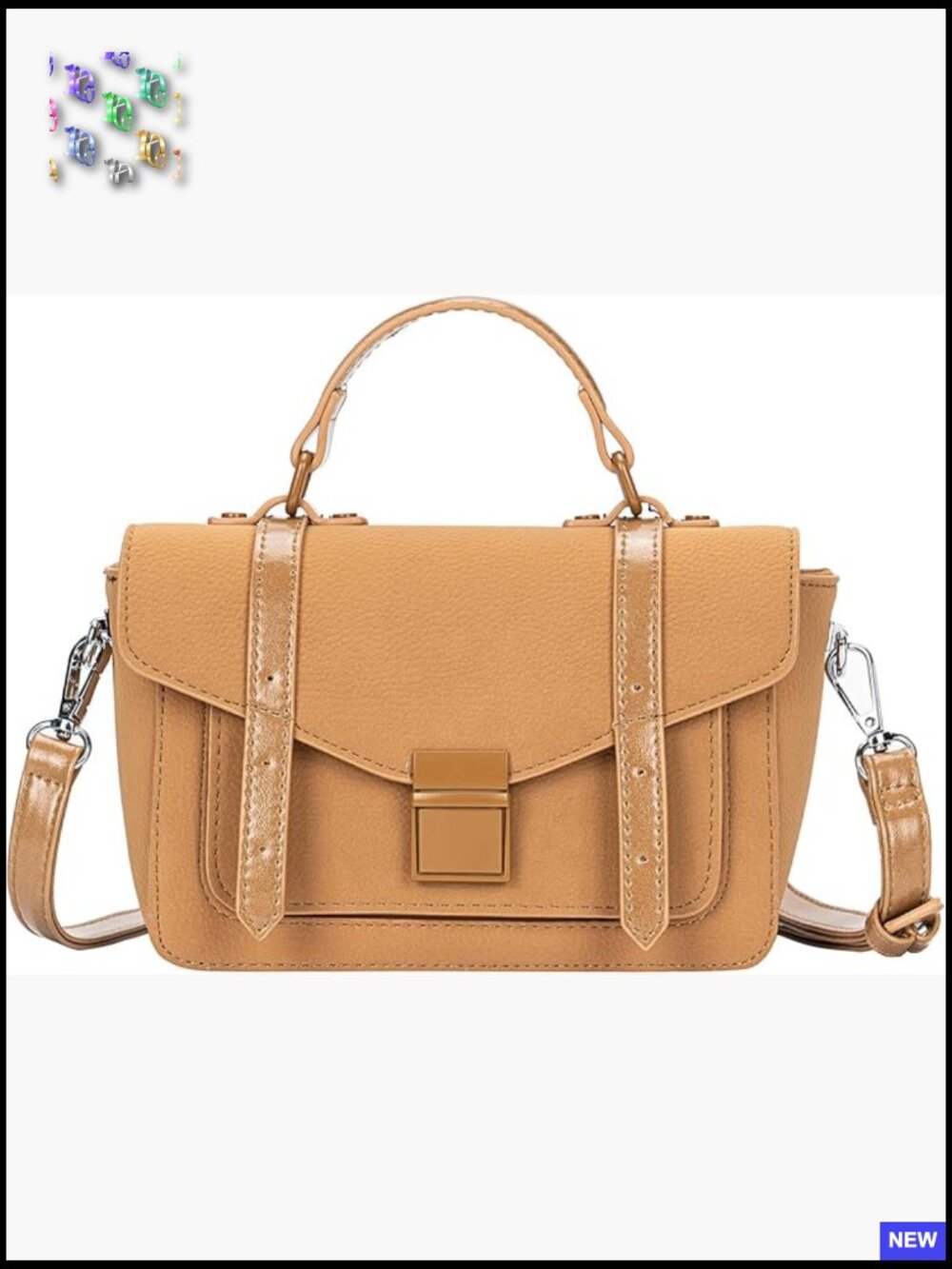 Mini Satchel Crossbody Bag Vegan Leather Top-Handle Shoulder Bag Work Daily